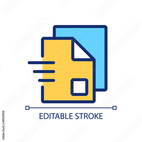 Document sharing pixel perfect RGB color icon