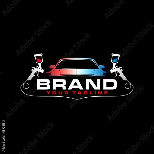 auto paint car logo with black background photo