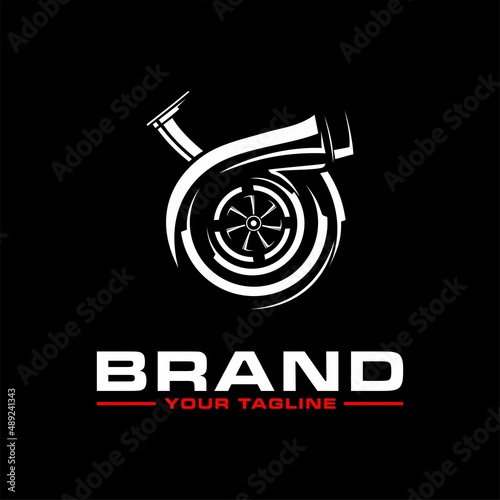 turbo car logo with black background photo