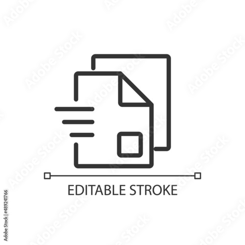 Document sharing pixel perfect linear icon