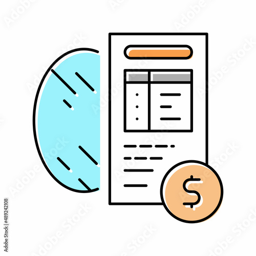 cost calculation, mirror price color icon vector illustration