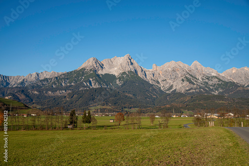 mountains called Steinernes Meer in the region of Saalfelden in Salzburger Land in Austria. Eastern Alps in autumn