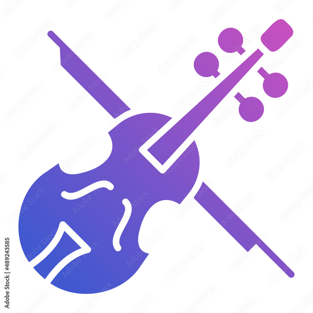 Violin flat gradient icon. Can be used for digital product, presentation, print design and more. Violin flat gradient icon. Can be used for digital product, presentation, print design and more.