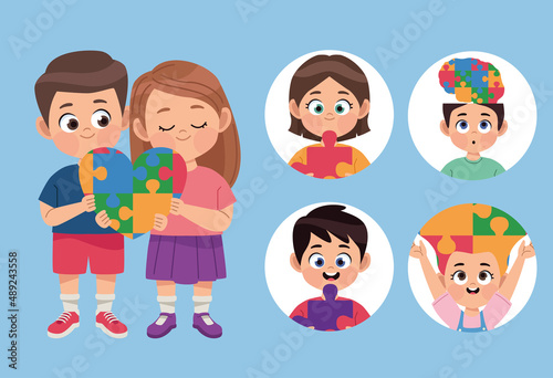 six children autism day