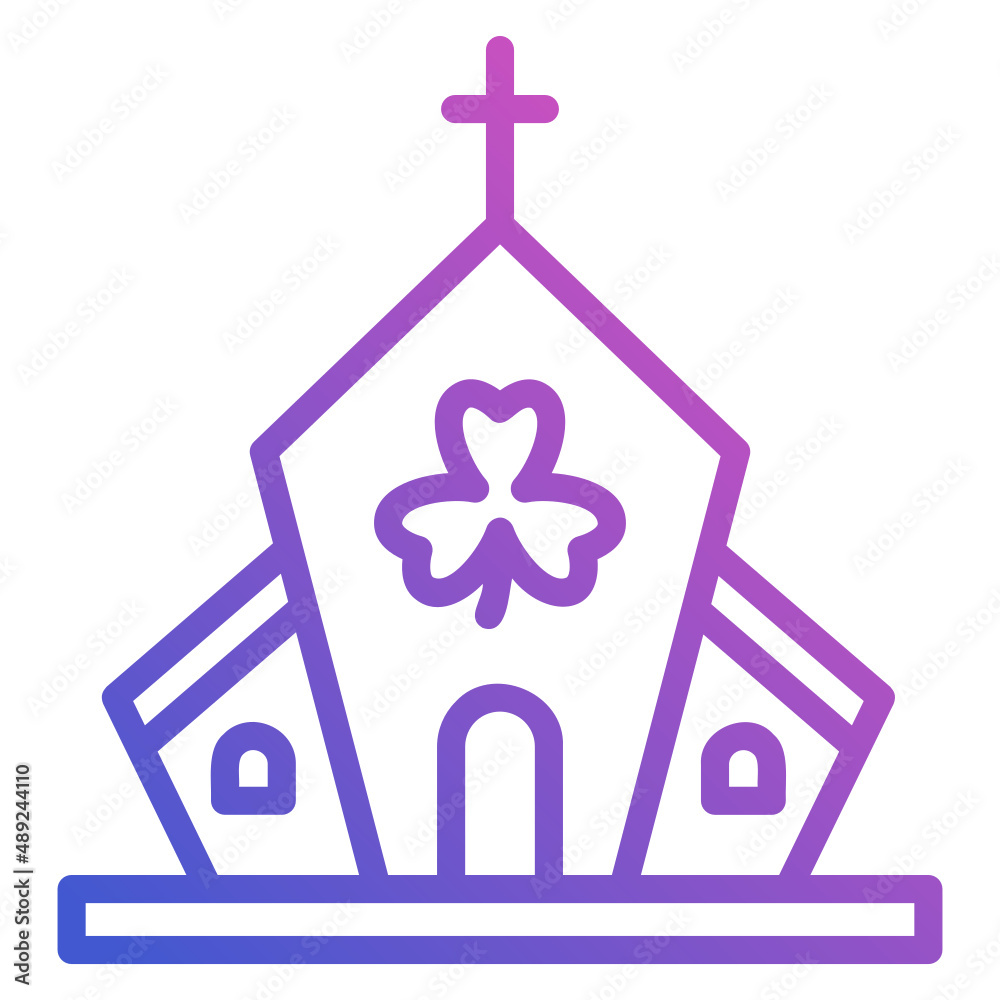 Church building line gradient icon. Can be used for digital product, presentation, print design and more. Church building line gradient icon. Can be used for digital product, presentation, print design and more.