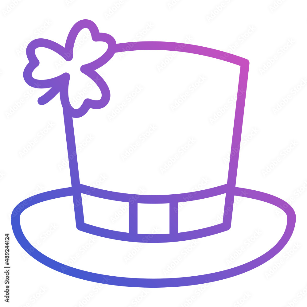 Hat Patrick line gradient icon. Can be used for digital product, presentation, print design and more. Hat Patrick line gradient icon. Can be used for digital product, presentation, print design and more.