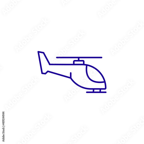 Helicopter transport air line icon. Aviation flight army copter