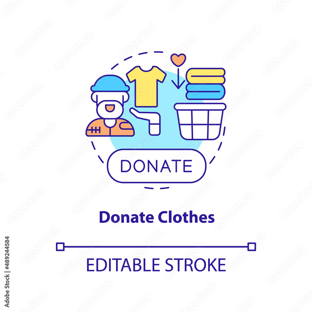 Donate clothes concept icon