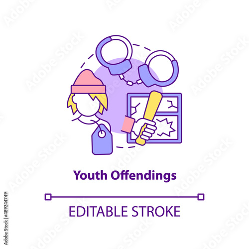 Youth offendings concept icon
