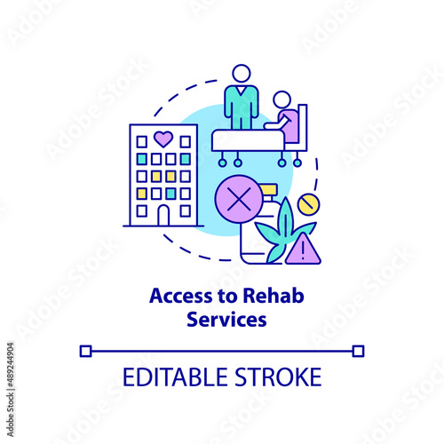 Access to rehab services concept icon