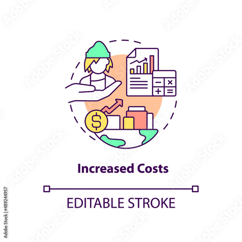 Increased costs concept icon
