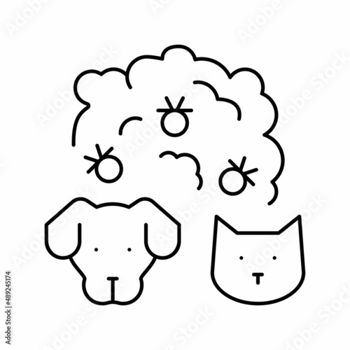plague domestic animal line icon vector illustration