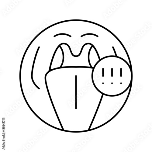 tonsils adenoid problems line icon vector illustration