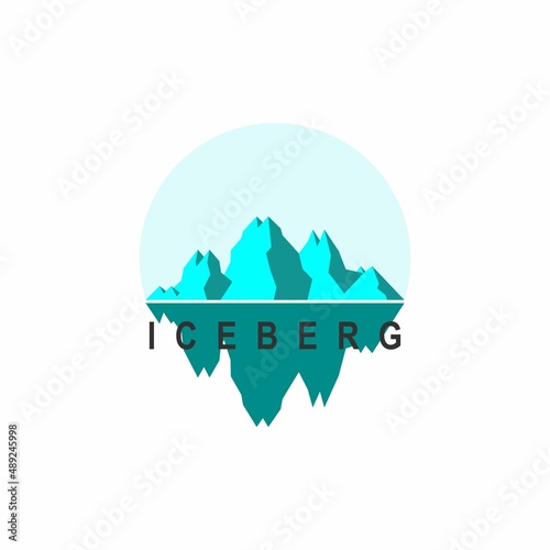 
Vector illustration of light blue iceberg