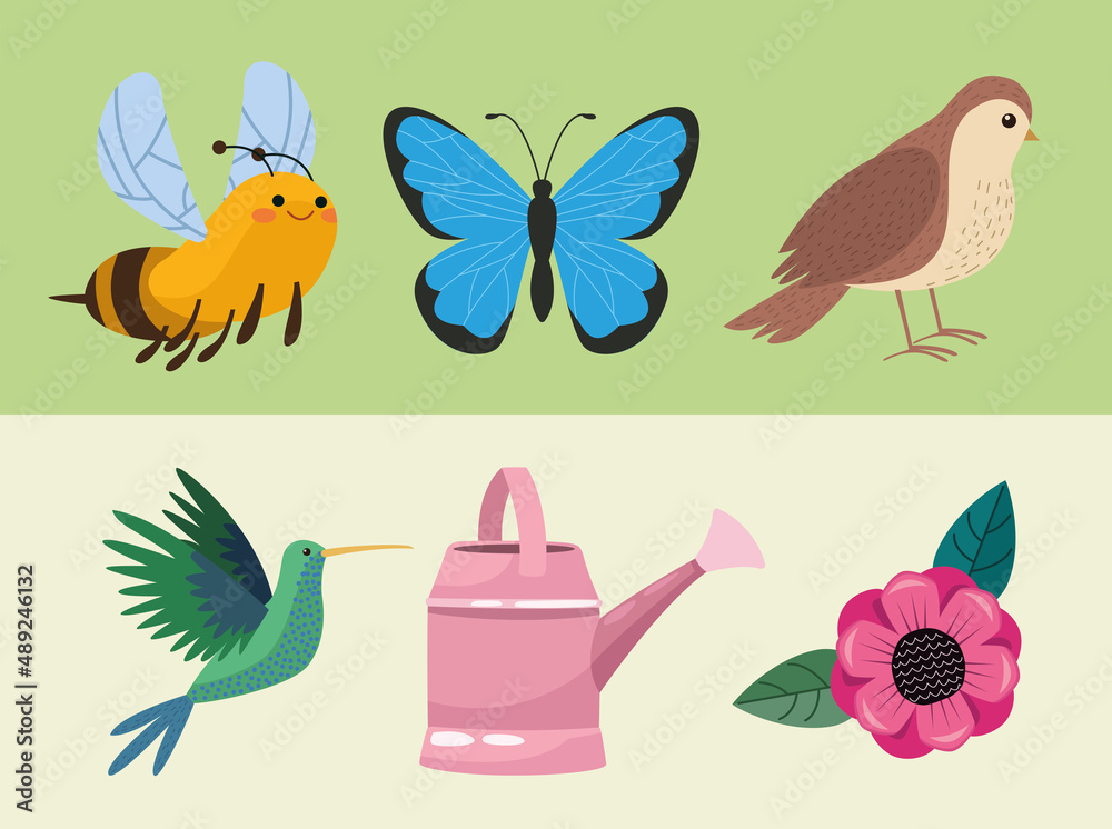 six spring season icons six spring season icons