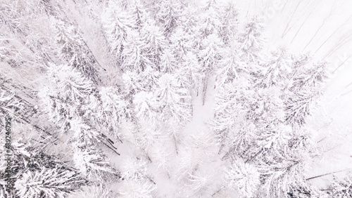 Snow on the snow, aerial view