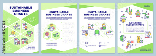 Sustainable business grants green brochure template