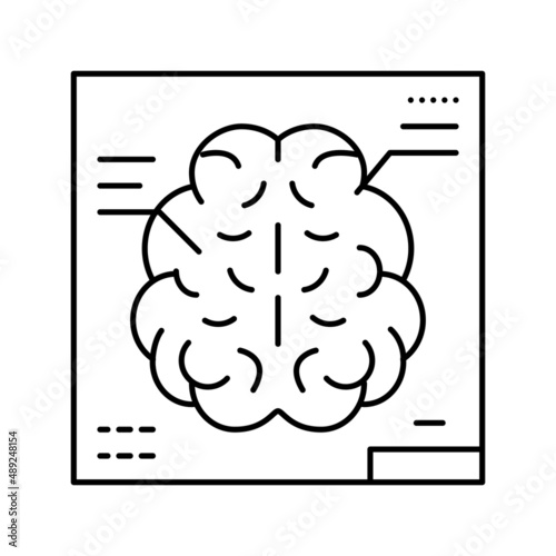 brain radiology researching line icon vector illustration