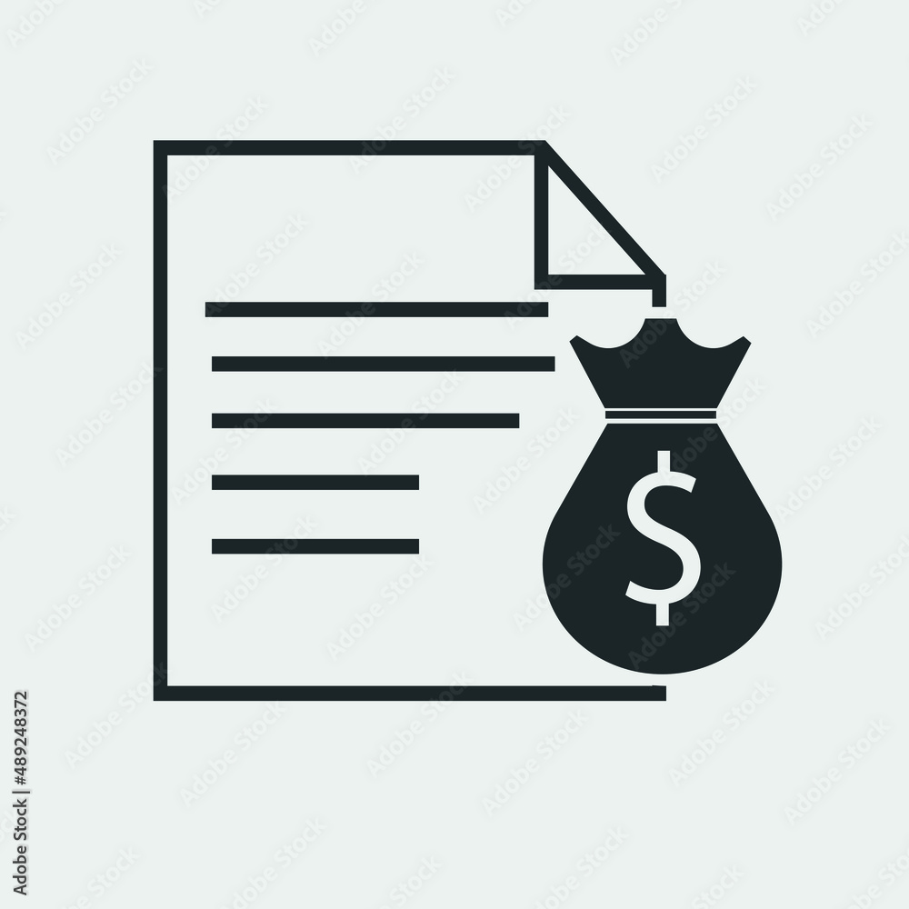 Business contract vector icon solid grey