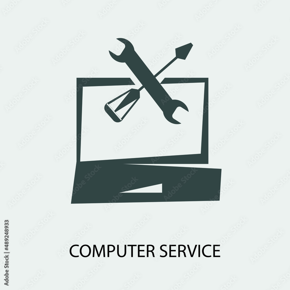 Computer_service vector icon illustration sign