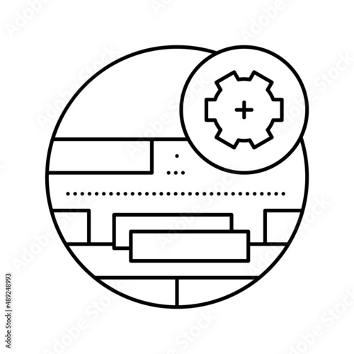 hardwood floor installation line icon vector illustration