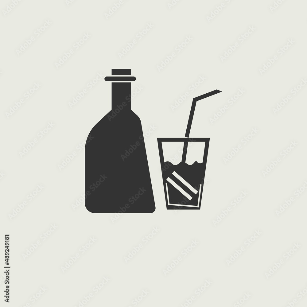 Drink_and_bottle vector icon illustration sign Drink_and_bottle vector icon illustration sign