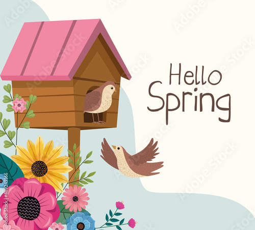 hello spring seasonal scene