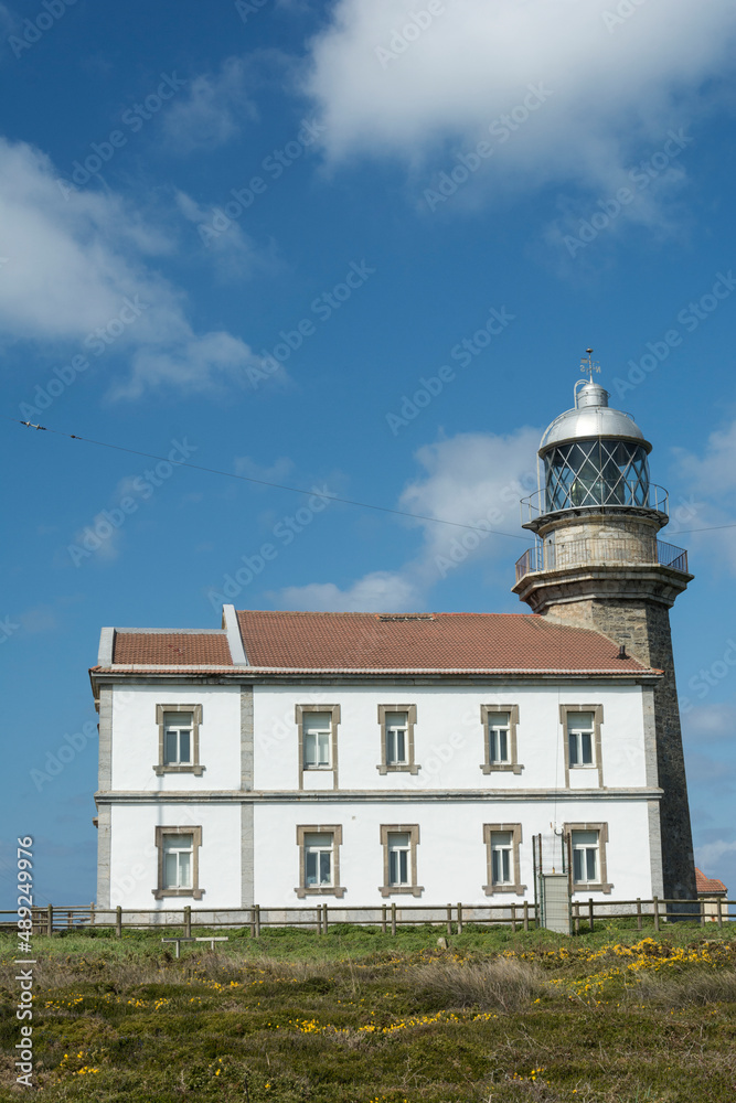 Lighthouse on the coast, Cabo Peñas, Asturias Lighthouse on the coast, Cabo Peñas, Asturias