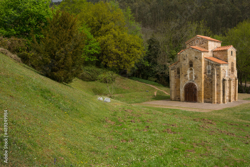 Church in the countryside. San Miguel de Lillo, Oviedo, Asturias  photo