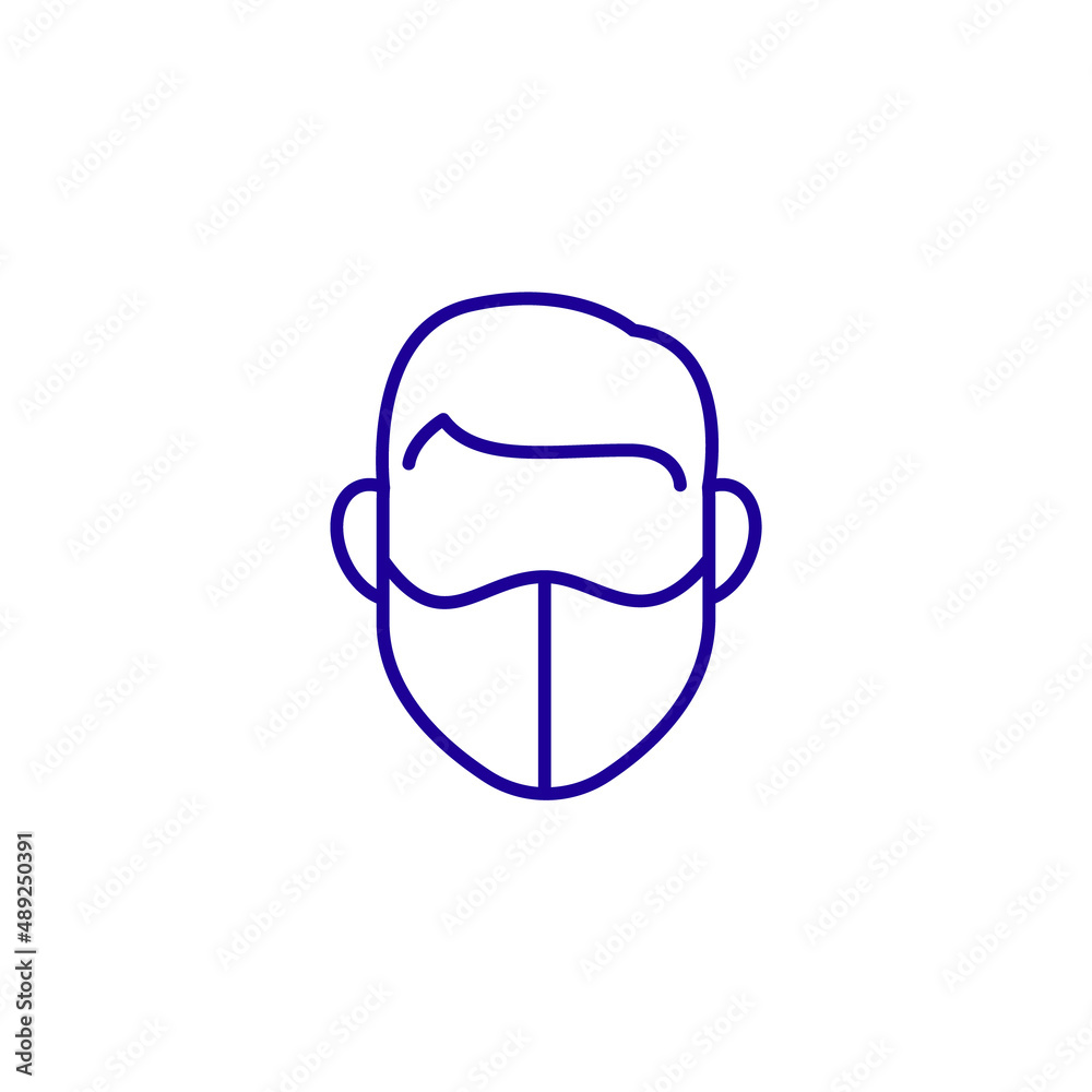 Face mask line icon vector medical surgical logo sign. Face mask icon symbol protection head virus Face mask line icon vector medical surgical logo sign. Face mask icon symbol protection head virus