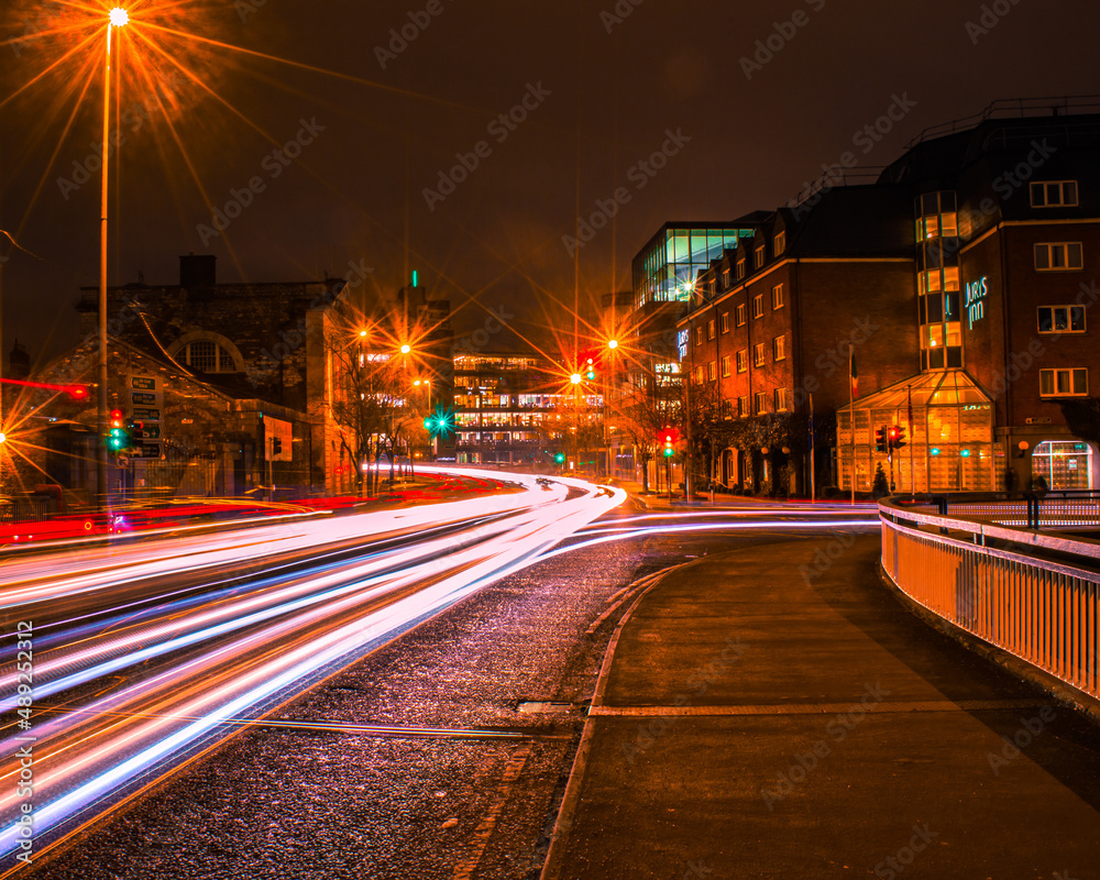 Cork City at night, night light, industrial