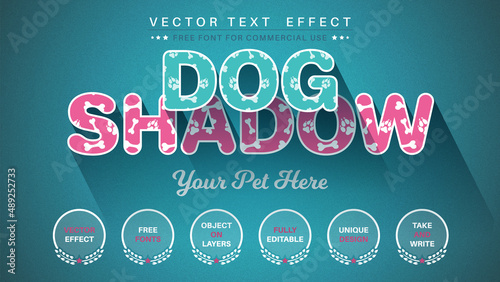 Flat Dog - Editable Text Effect, Font Style