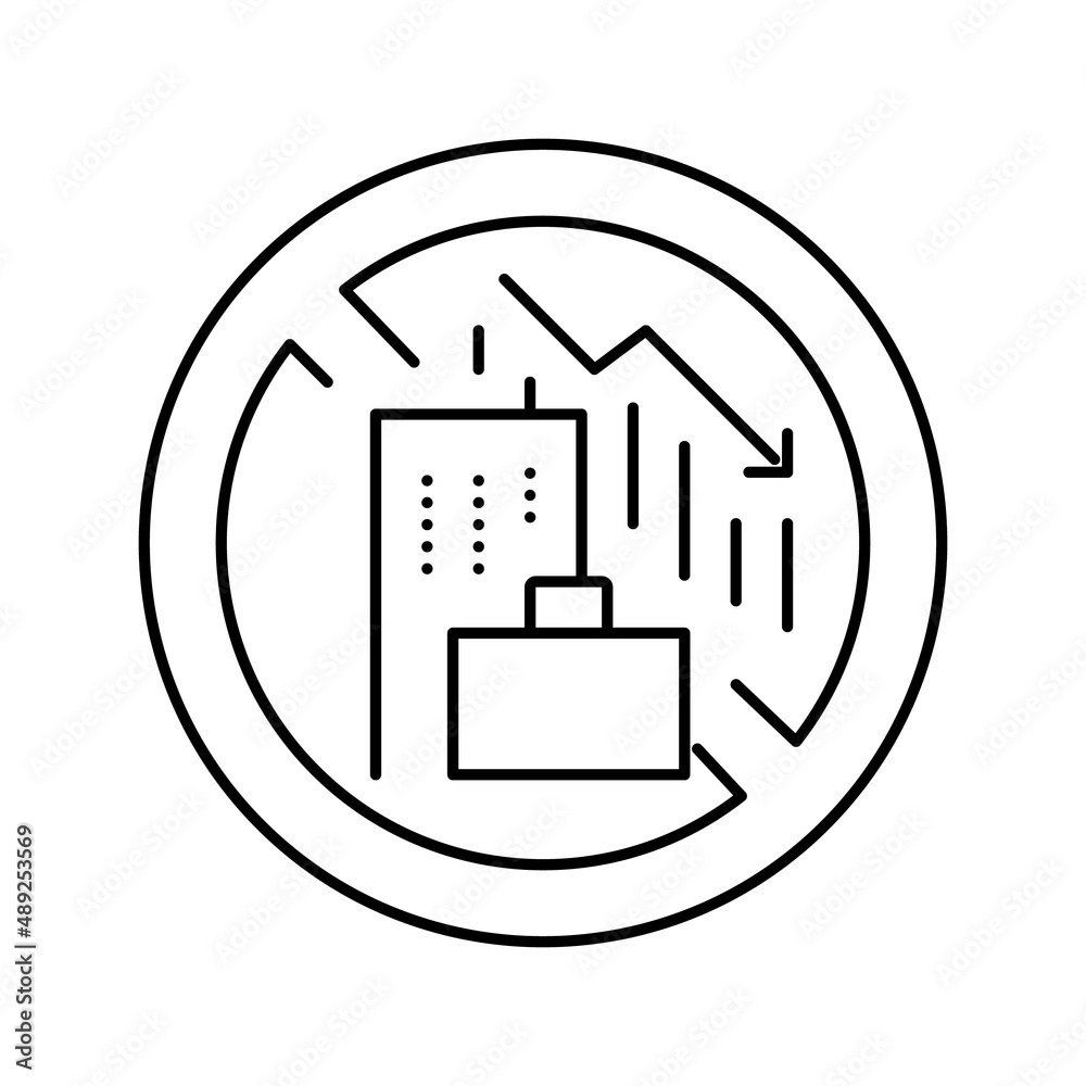 lack of economic opportunity and unemployment social problem line icon vector illustration lack of economic opportunity and unemployment social problem line icon vector illustration
