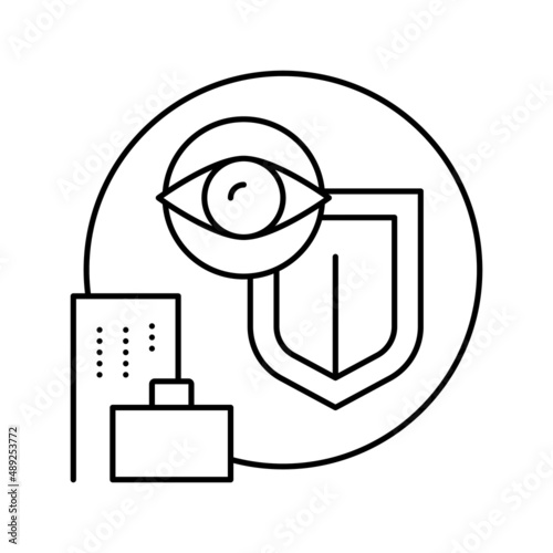 social protection line icon vector illustration
