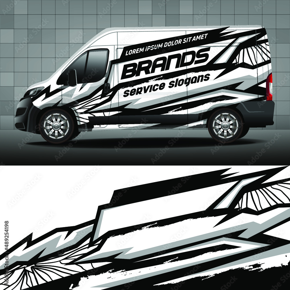 Car Sticker Design Concept Abstract Black And White Background For car-sticker-design-concept-abstract-black-and-white-background-for