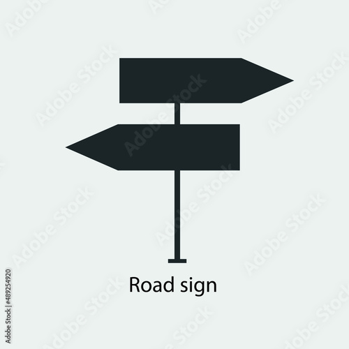 Road sign vector icon solid grey