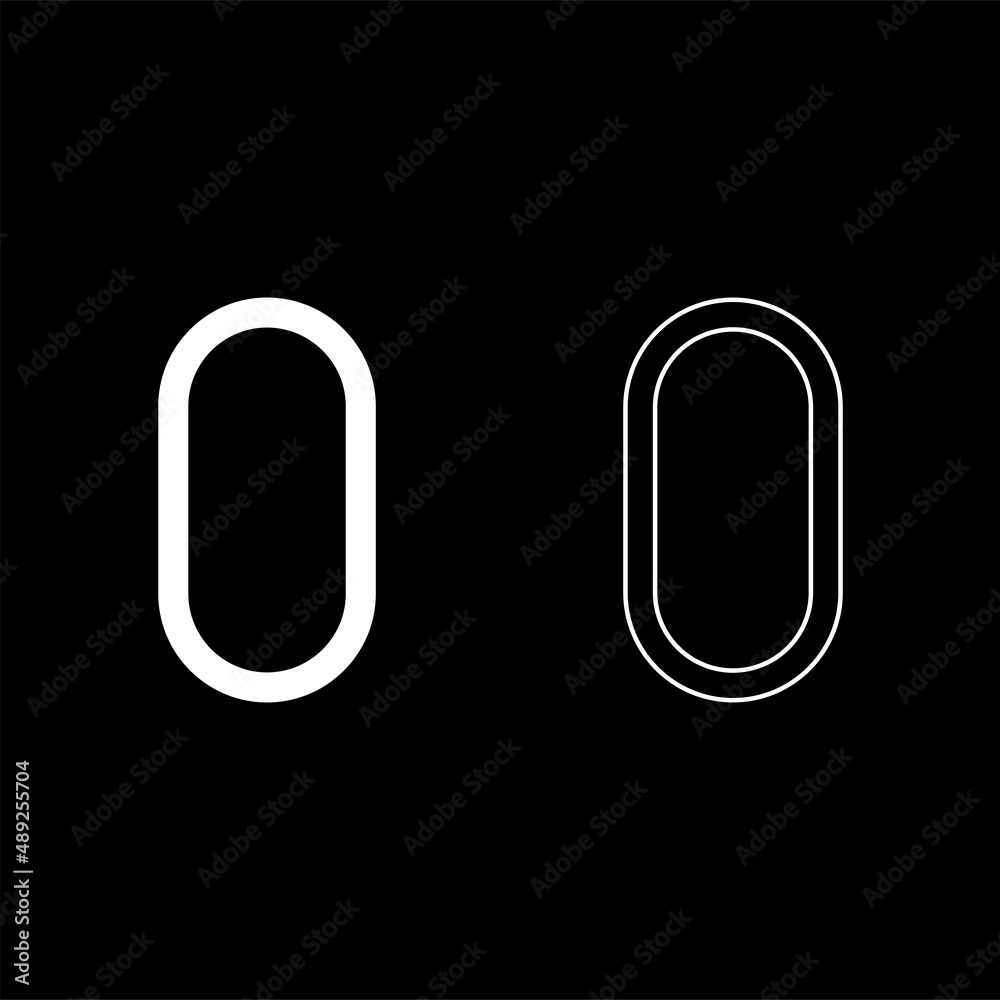 Belt for wheel washing machine toothless set icon white color vector illustration image solid fill outline contour line thin flat style Belt for wheel washing machine toothless set icon white color vector illustration image solid fill outline contour line thin flat style