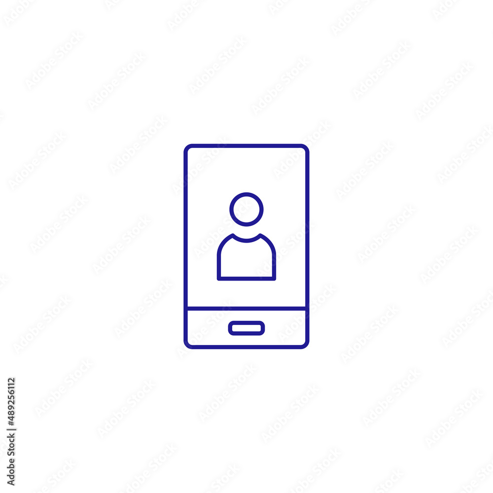Videocall phone line icon. Video call technology internet user chat Videocall phone line icon. Video call technology internet user chat