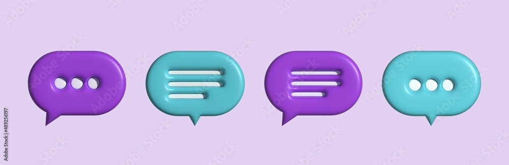 Text bubble 3d. Chat message bubble set. Texting bubble. 3d vector. Text bubble 3d. Chat message bubble set. Texting bubble. 3d vector.