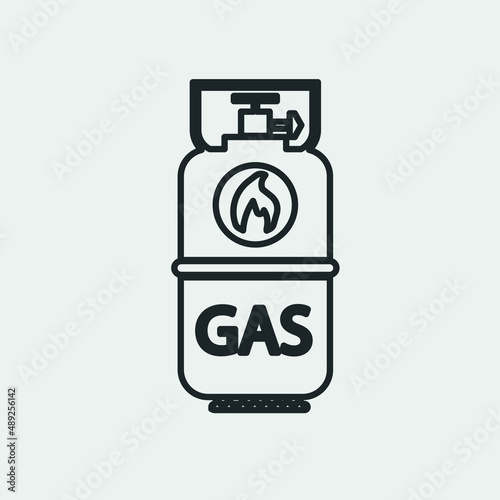 Propane gas vector icon solid grey