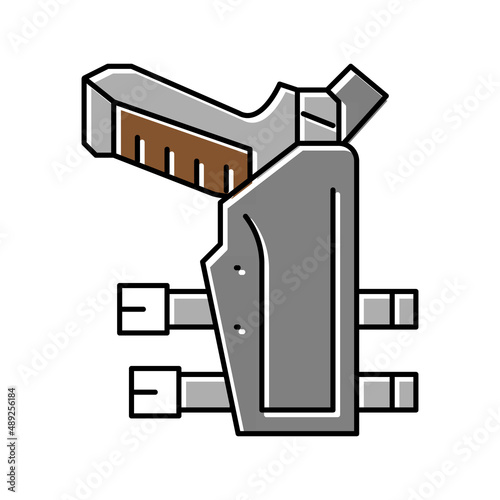gun holster color icon vector illustration