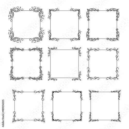Decorative swirls divider. Collection of calligraphic objects for wedding invitation, greeting card and certificate design. Lines, borders, swirls and divider in retro classic style, vector format