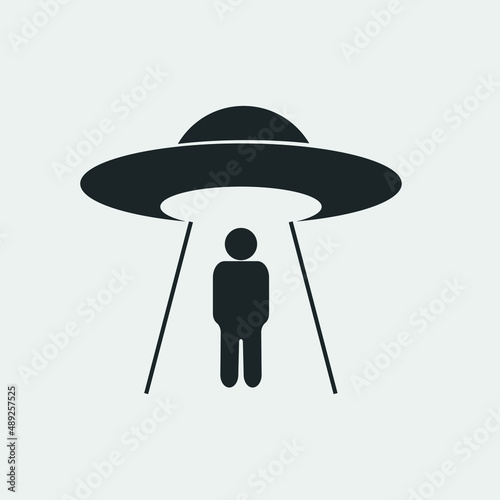 Ufo money vector icon solid grey