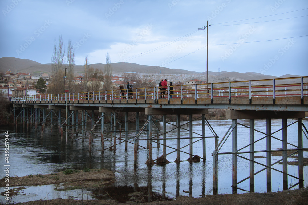 Kizilirmak river passing through Sarihidir Village of Nevsehir Province, Turkey