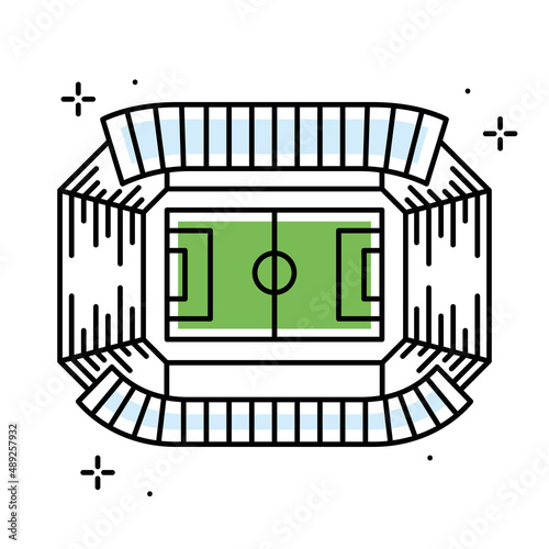 Isolated colored soccer stadium icon aerial view Vector