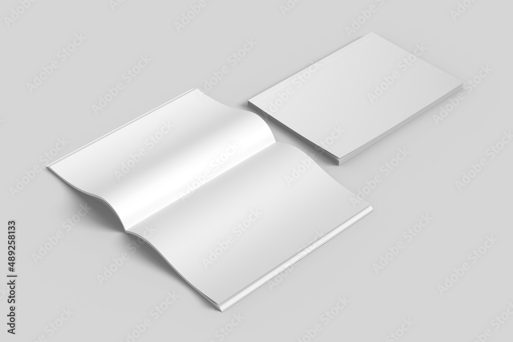 Blank spread magazine and cover