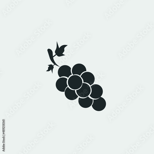 Grapes vector icon solid grey