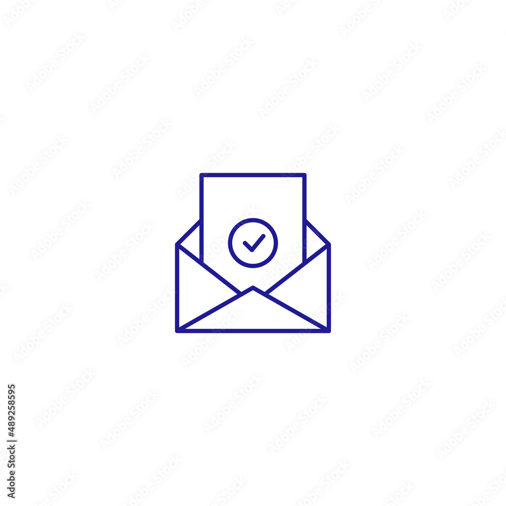 Email address newsletter line icon. Mail open bussines communication Email address newsletter line icon. Mail open bussines communication