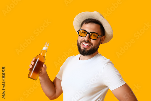 Young man in sunglasses wit...