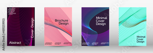 Minimum vector coverage. A set of modern abstract covers. Modern design template. Future futuristic template with abstract current forms for banner design, poster, booklet, report, magazine. © niko180180